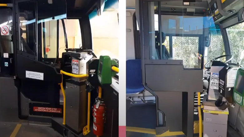 OC Transpo conducted tests on new permanent barriers for drivers. (Photo courtesy: City of Ottawa)