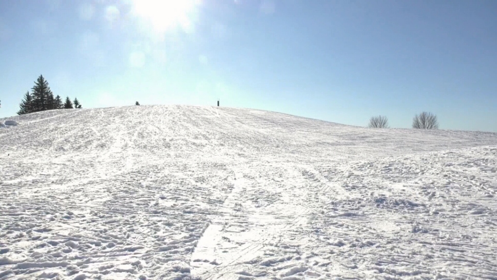 No one was spotted on Mooney's Bay Hill during the first day the City of Ottawa banned sledding at the popular hill. (Jeremie Charron/CTV News Ottawa)
