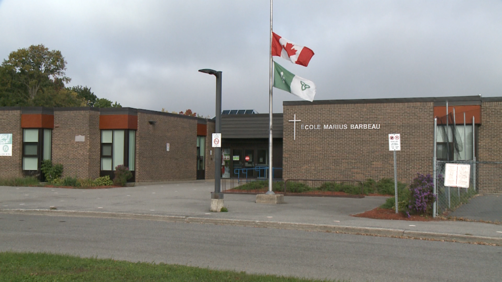 Families and staff at École élémentaire catholique Marius-Barbeau are being warned that the school could be closed for 10 days or more because of an escalating COVID-19 outbreak. (Jim O'Grady/CTV News Ottawa) 