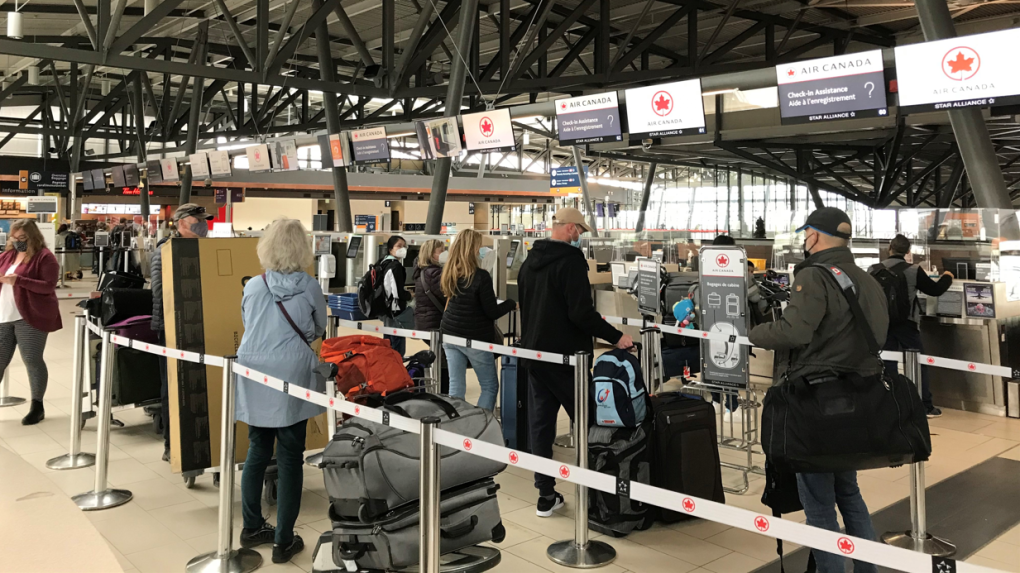 Passengers at the Ottawa International Airport on Friday, Oct. 22. (Leah Larocque/CTV News Ottawa)