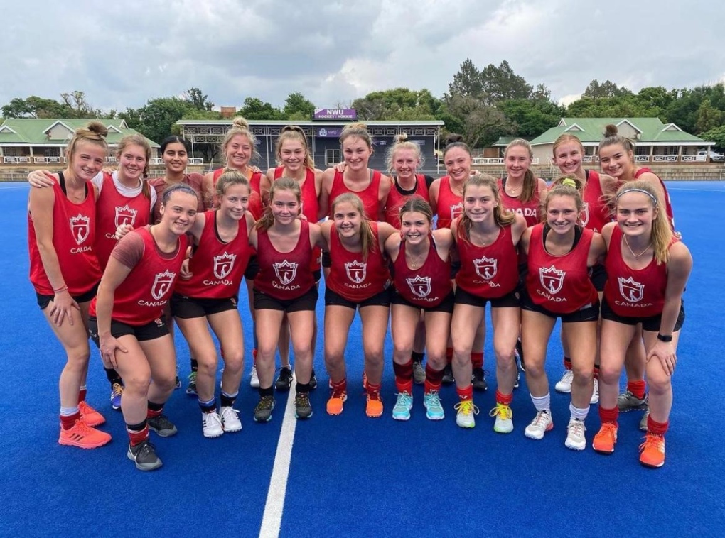 Team Canada's junior women’s field hockey team is stranded in South Africa over concerns surrounding the new COVID-19 Omicron variant. (Photo from Nancy Mollenhauer)