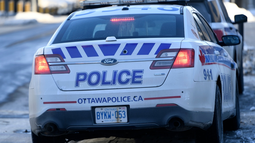 An Ottawa Police cruiser is seen near the Elgin Street police station in Ottawa, on Monday, Feb. 1, 2021. (Justin Tang/THE CANADIAN PRESS)