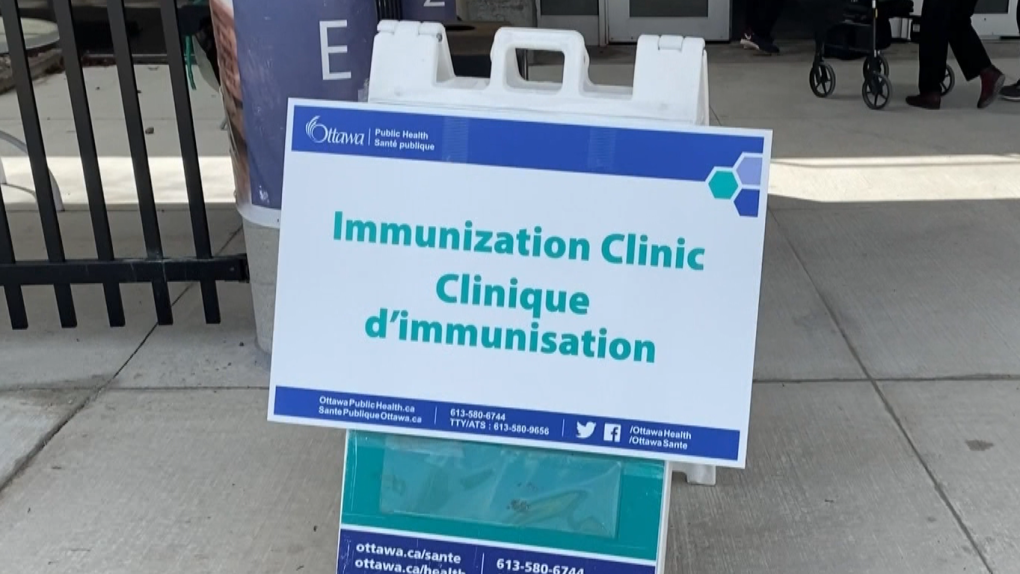 The COVID-19 vaccine immunization clinic at the Nepean Sportsplex in Ottawa, Ont. (CTV News Ottawa)