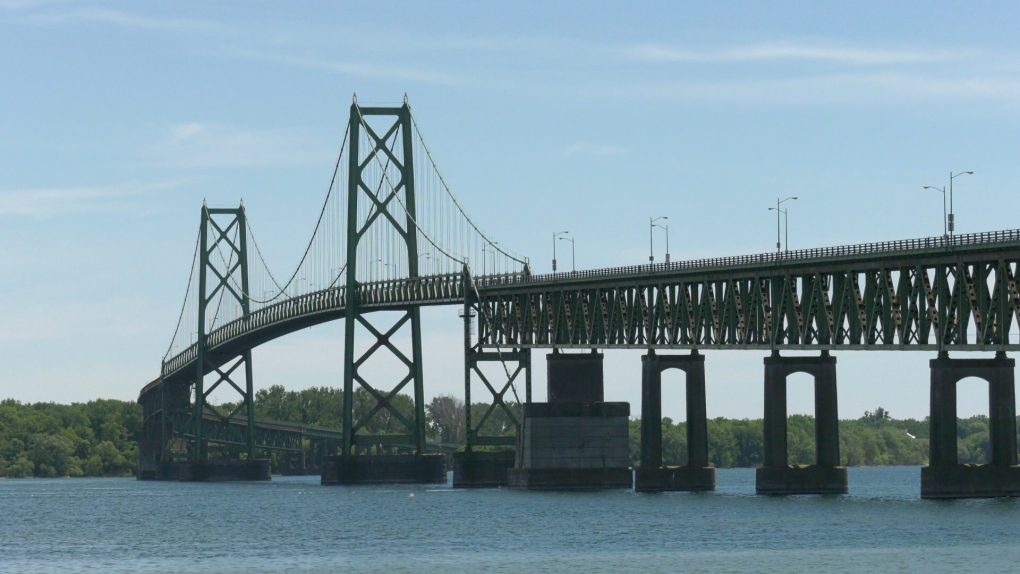 The Ogdensburg-Prescott International Bridge. (Nate Vandermeer/CTV News Ottawa)