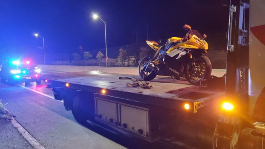 Ottawa police say nine drivers were charged with stunt driving Friday night. (Photo: OPS Traffic Unit / Twitter)