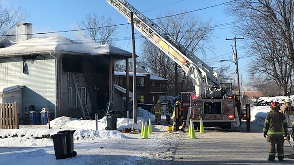 Investigators are searching for the cause of a Wednesday morning fire at an apartment building on Rue St. Andre. (Jim O'Grady/CTV News Ottawa)