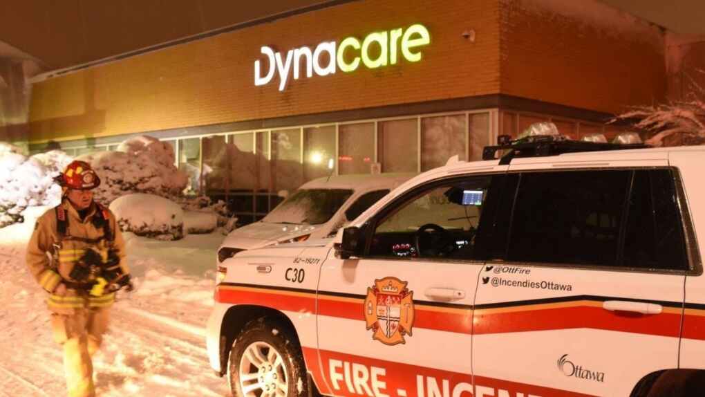 Ottawa Fire Services responds to a carbon monoxide incident at a Dynacare Laboratory on Peter Morand Cres. Dec. 16, 2022. (Image courtesy of Ottawa Fire Services)