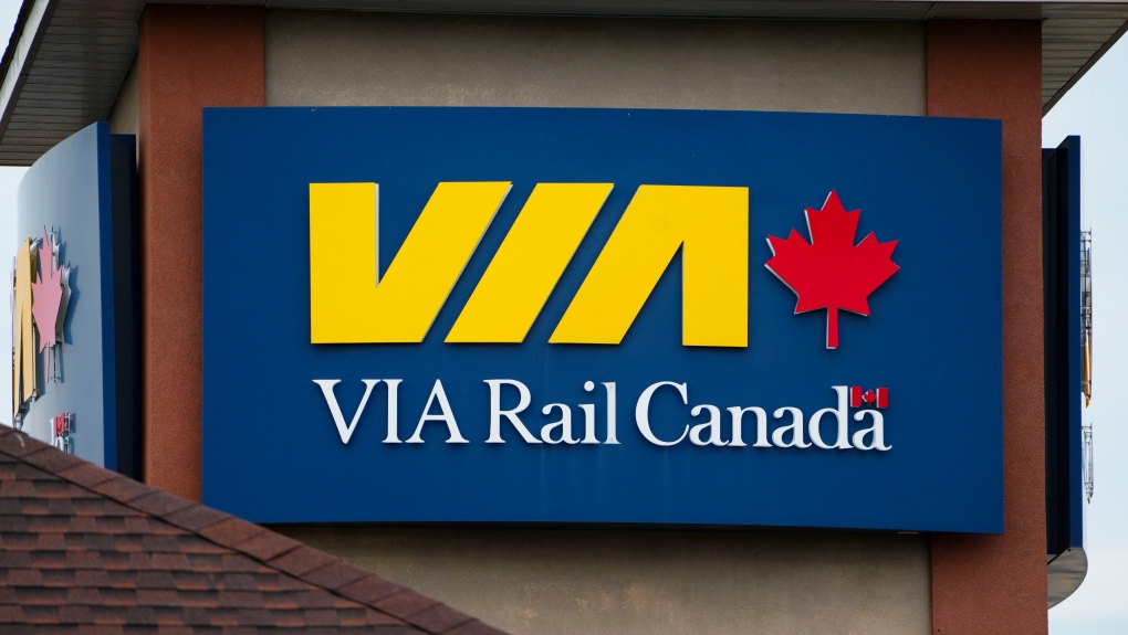 Signage at a Via Rail station in Ottawa is seen in this Canadian Press photo. (Sean Kilpatrick/THE CANADIAN PRESS)