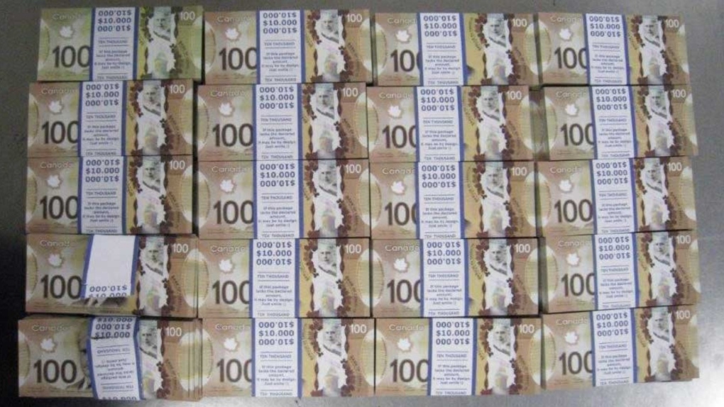 The RCMP says $1 million in counterfeit 'novelty' $100 bills was seized in Gatineau, Que. (Handout/RCMP)