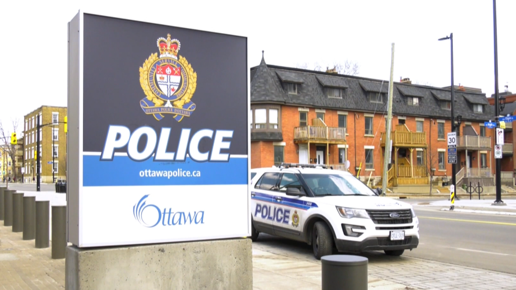 A police vehicle sits outside the Ottawa Police headquarters on Elgin St. in this undated photo. (CTV News Ottawa) 