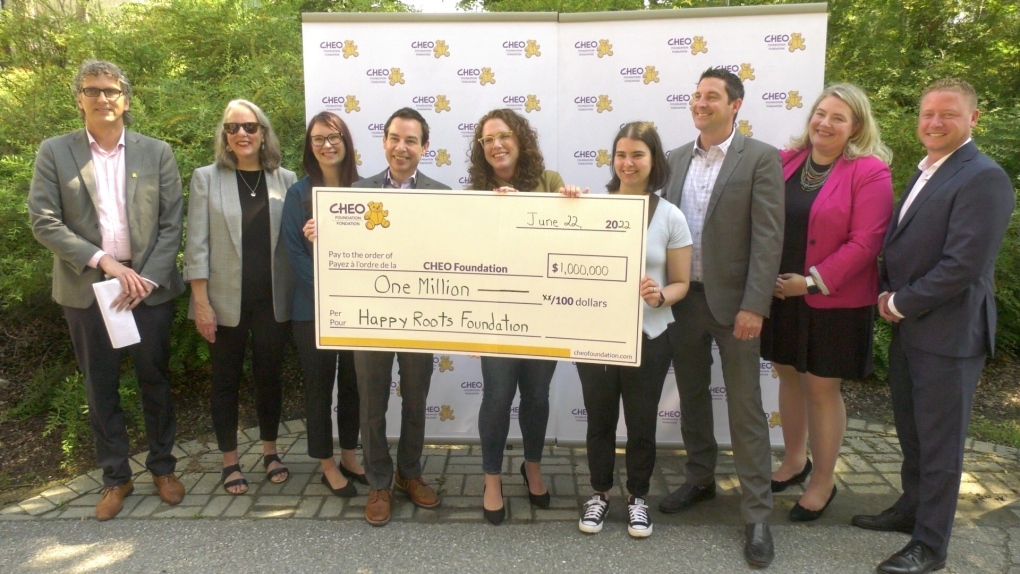 A $1 million donation to support childhood mental health from Happy Roots Foundation Wednesday morning. (Peter Szperling/CTV News Ottawa)