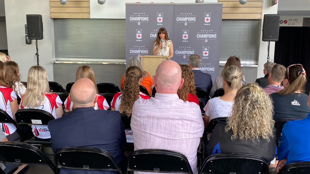 The World Curling Federation and Curling Canada announces Ottawa will host the 2023 World Men's Curling Championship. (Natalie van Rooy/CTV News Ottawa)