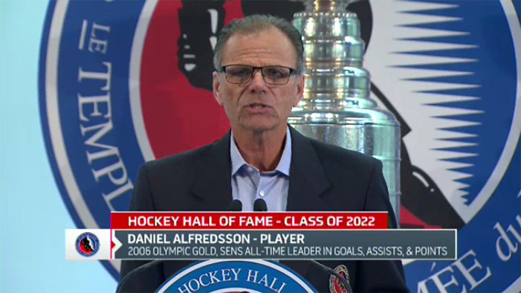 HHOF selection committee chair Mike Gartner names former Ottawa Senators captain Daniel Alfresson to the Hockey Hall of Fame.