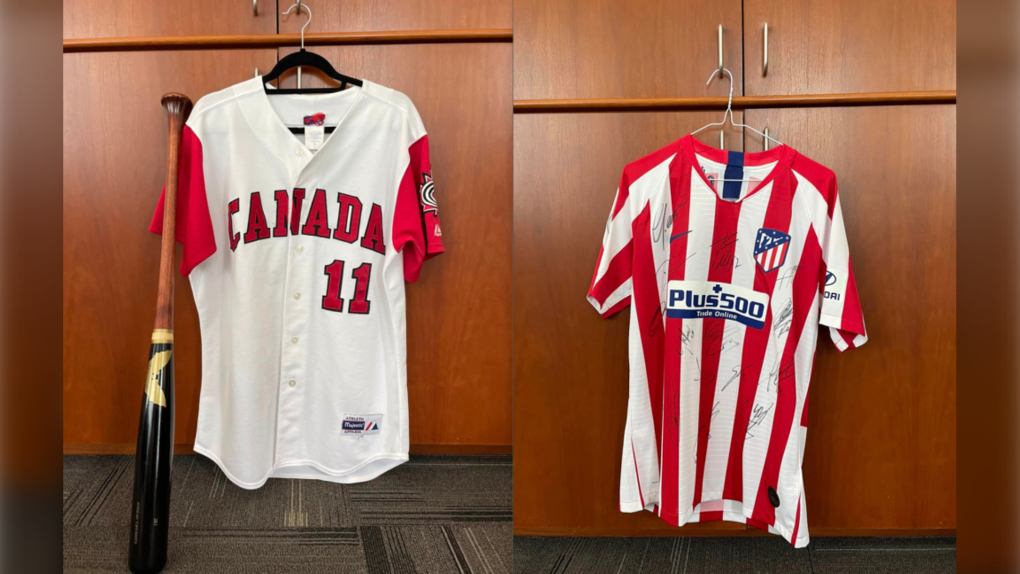 These jerseys are among the items that Mayor Jim Watson is auctioning off on Oct. 4 at city hall. (Facebook/Jim Watson)