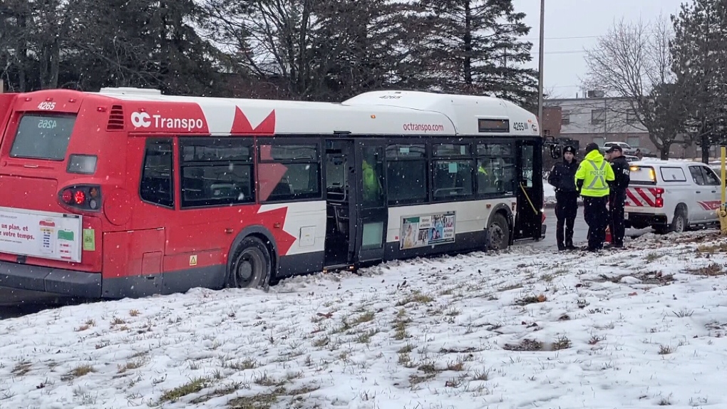Police are investigating an incident that left an OC Transpo driver with minor burns. (Jim O'Grady/CTV News Ottawa)