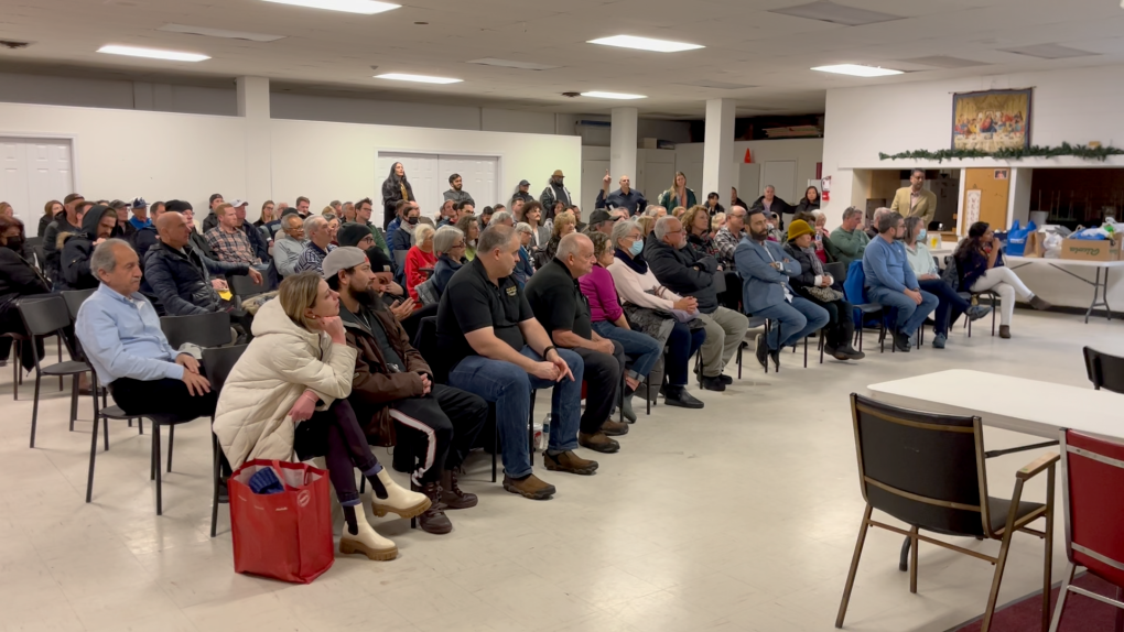 At a meeting on Tuesday, residents expressed concerns over a proposed supportive housing development on Merivale Road. (Shaun Vardon, CTV News Ottawa)