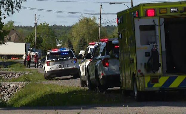 Emergency crews at the scene of an ATV crash in Gatineau on Wednesday, May 24, 2023. (TVA Gatineau)