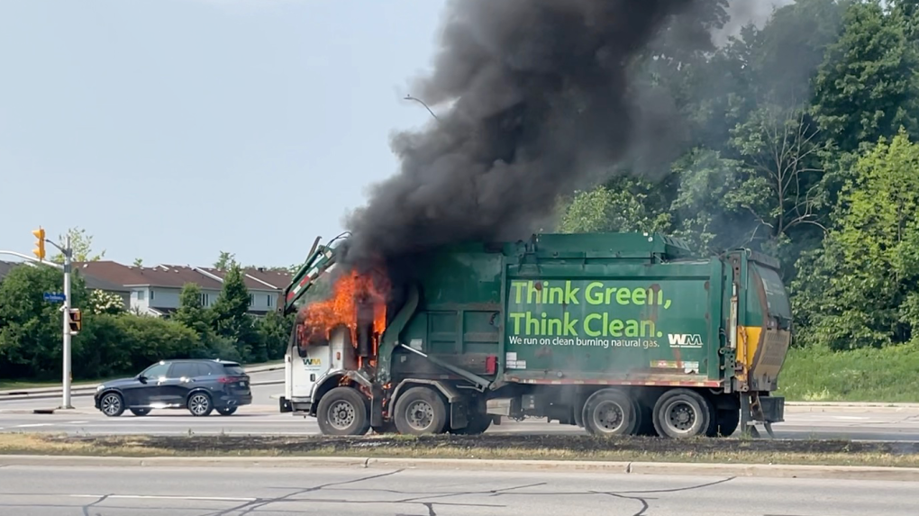 Garbage Truck Catches Fire In Barrhaven