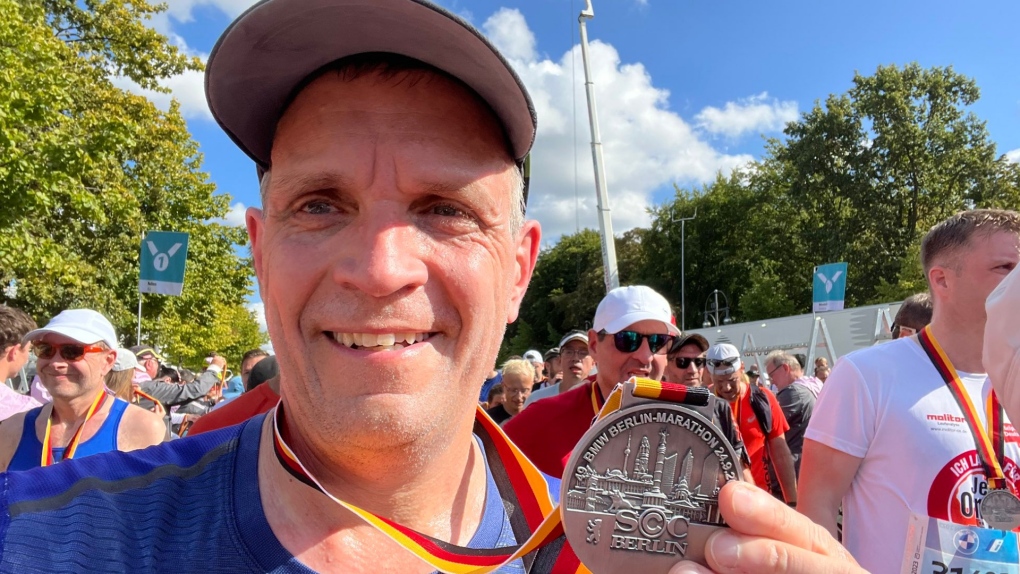 Ottawa mayor Mark Sutcliffe ran in the Berlin Marathon on Sunday, Sept. 24, 2023. (Mark Sutcliffe/X, formerly Twitter)