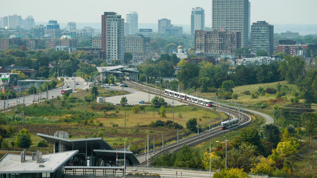 The OC Transpo Light Rail Transit (LRT ) project is pictured in Ottawa on Monday, Sept. 25, 2023. (Sean Kilpatrick/THE CANADIAN PRESS)