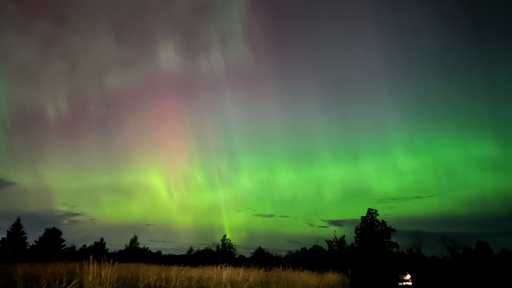 Aurora borealis Stargazers were treated to a show from the northern