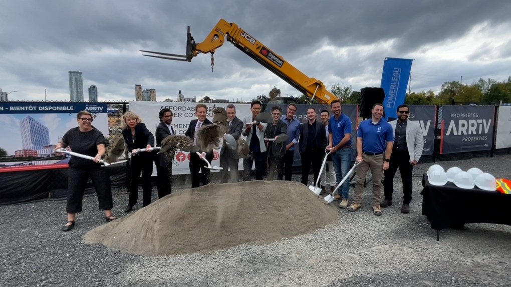 Officials break ground on Ottawa Community Housing's new Gladstone Village project. Sept. 24, 2024. (Peter Szperling/CTV News Ottawa)