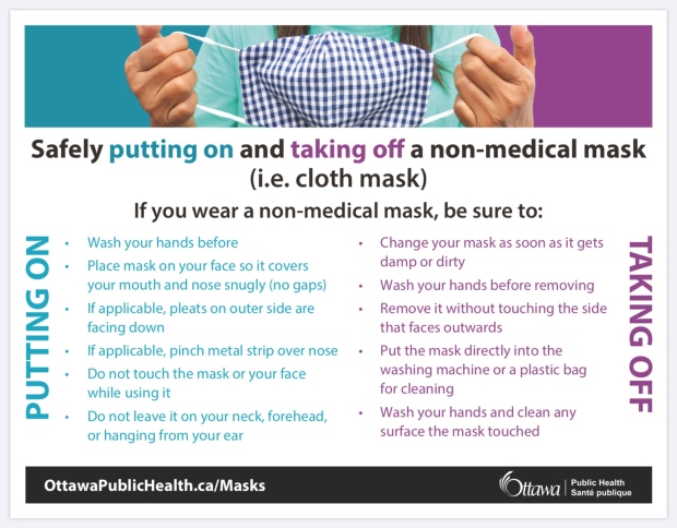 How to put on and remove a non-medical mask