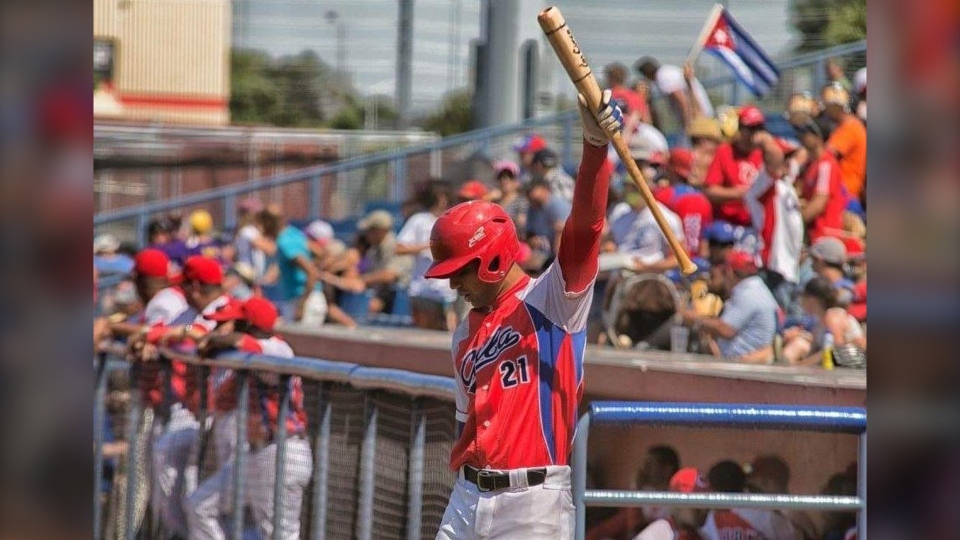 Cuban baseball player Bill Ryan bat